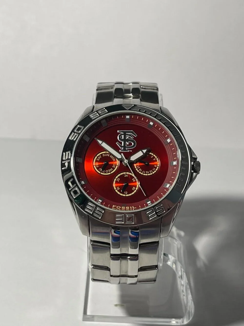 Florida State Seminoles NCAA Stainless-Steel Chronograph Watch by Fossil NEW